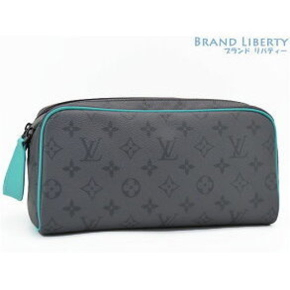Louis Vuitton Eclipse Black Dopp Kit Shoulder Bag Handbag Turquoise Blue - Picture 1 of 9